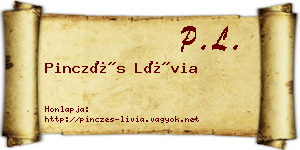 Pinczés Lívia névjegykártya